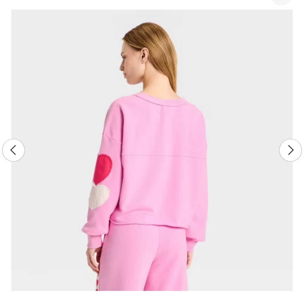 JoyLab Limited Edition Hearts Patchwork Crewneck … - image 2